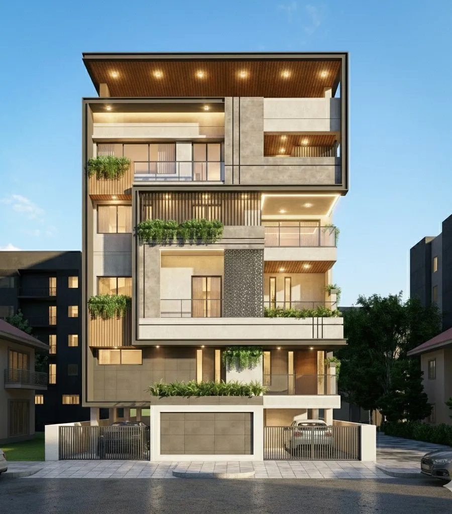 Contemporary Bungalow Facade Lighting Design in Bavdhan Pune